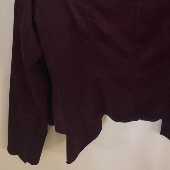 KUT from the KLOTH Women's "Tayanita" Faux Suede Draped Fitted Jacket EUC Size L - Picture 4 of 9